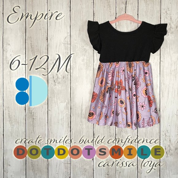 DotDotSmile Empire Purple Flower Print Dress - Picture 1 of 1